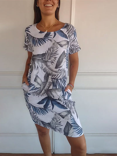 Tina | Stilvolles Blumendruck Kleid