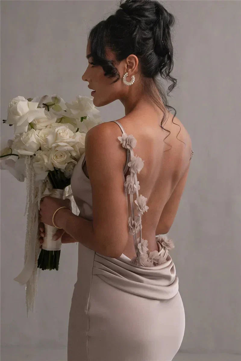 Cassiane - Satin Blumen Kleid